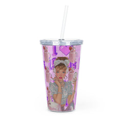 🇺🇸1980s Plastic Tumbler with Straw