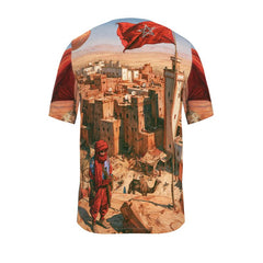 The Keffiyeh Wearing Moroccan Hajj and Hajja World Cup Mens T-Shirt