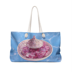 Fatine, Zagora 2006, Weekender Beach Bag — Celestial Pink Moroccan Tote