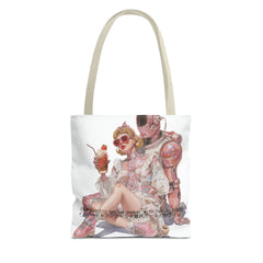 🇺🇸 “Intergalactic Asylum Seeker with her AI Daddy” Tote Bag | 「AIダディと宇宙難民ガール」トートバッグ