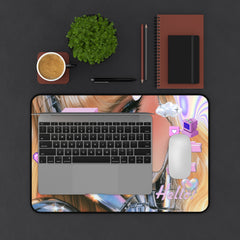Cyber Pop Desk Mat — Retro Pixel Hearts & 'Hello!' Aesthetic Mouse Pad