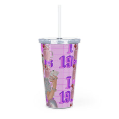 🇺🇸1980s Plastic Tumbler with Straw