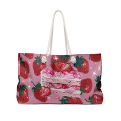 Ichigo- Strawberry Kawaii Weekender Beach Bag — Pink Retro Anime Travel Tote