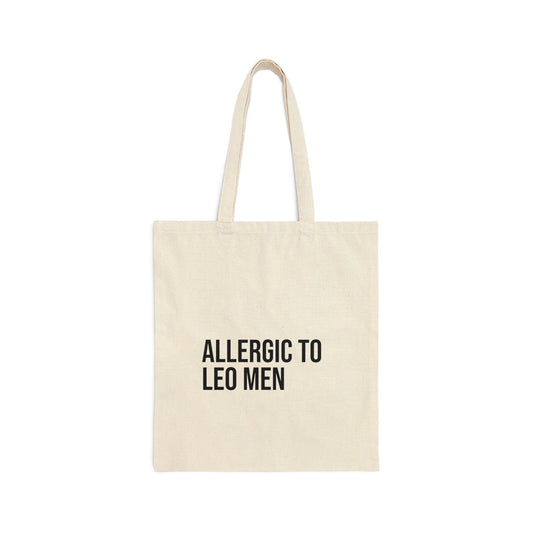 Allergic to Leo Men Cotton Canvas Tote Bag - Existential Quotes