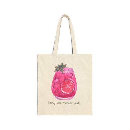 Bring Summer 2016 Back Cotton Canvas Tote Bag - Existential Quotes