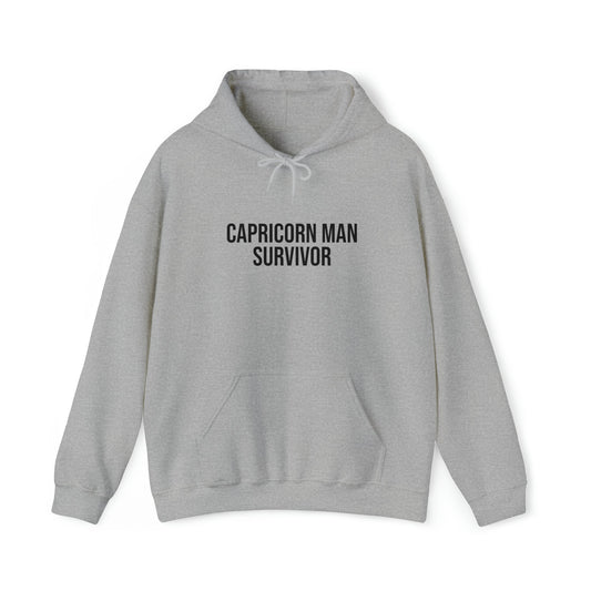 Capricorn Man Survivor Unisex Hooded Sweatshirt - Existential Quotes