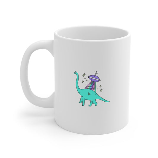 Dinosaur abducted by aliens Mug 11oz - Existential Quotes