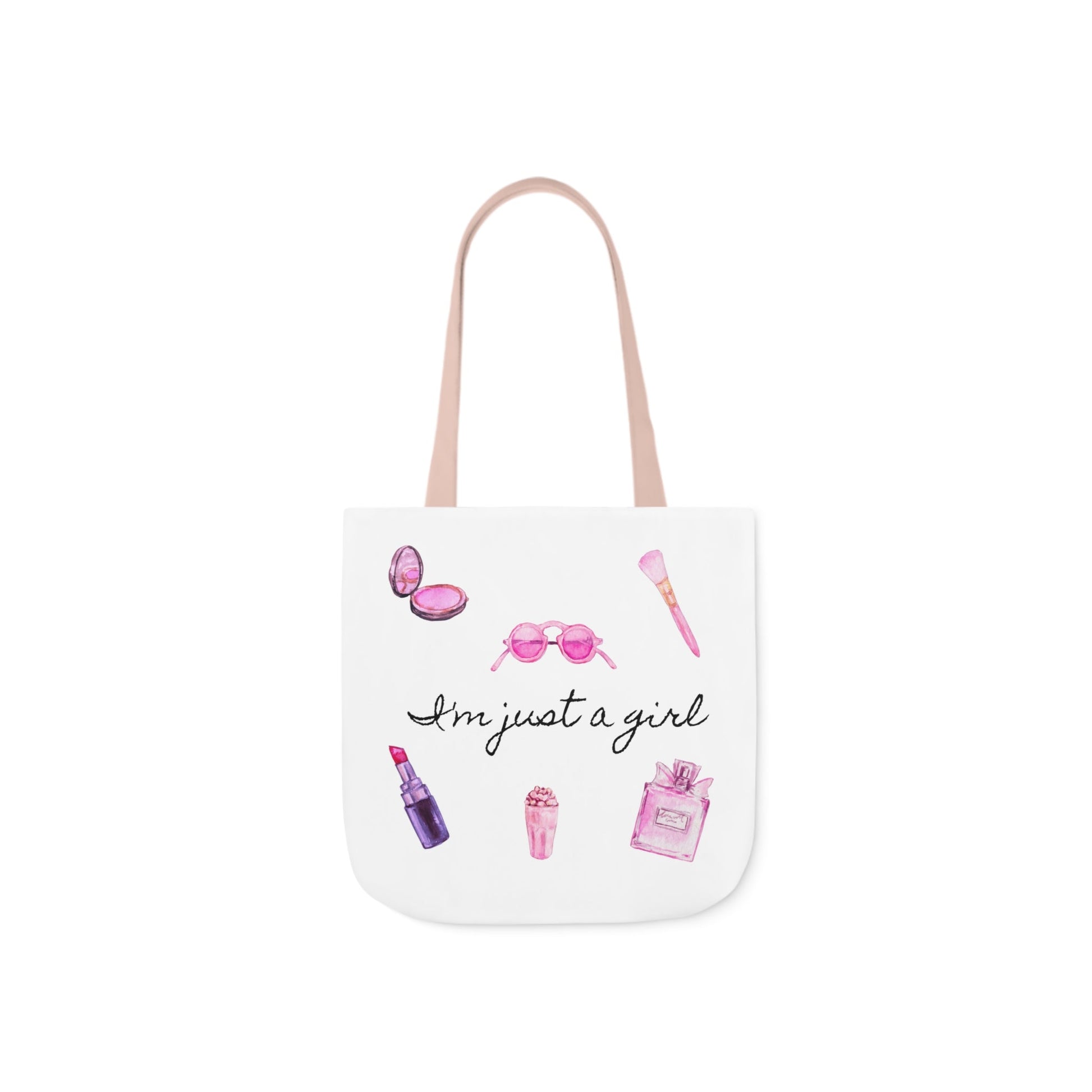 I'm Just a Girl Canvas Tote Bag, 5-Color Straps - Existential Quotes