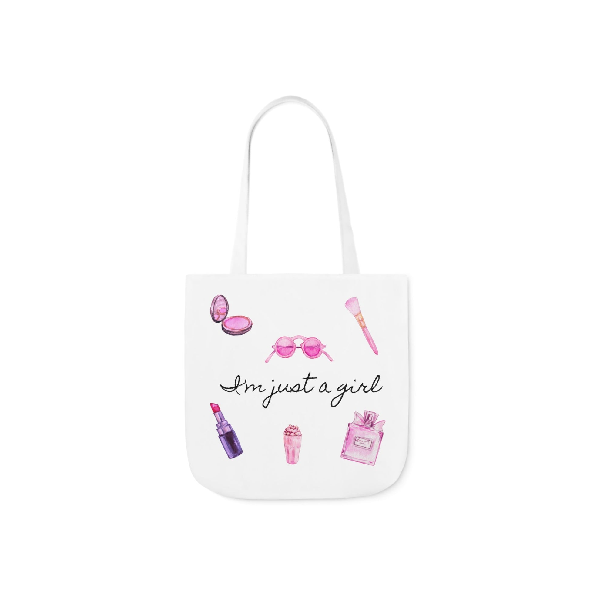 I'm Just a Girl Canvas Tote Bag, 5-Color Straps - Existential Quotes