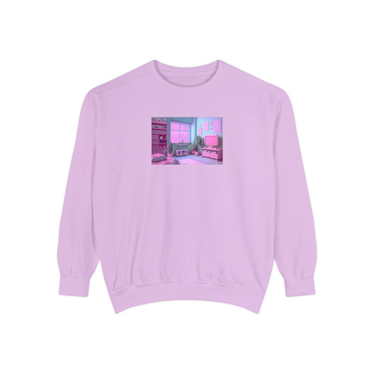 Lo-Fi Vaporwave Unisex Garment-Dyed Sweatshirt - Existential Quotes