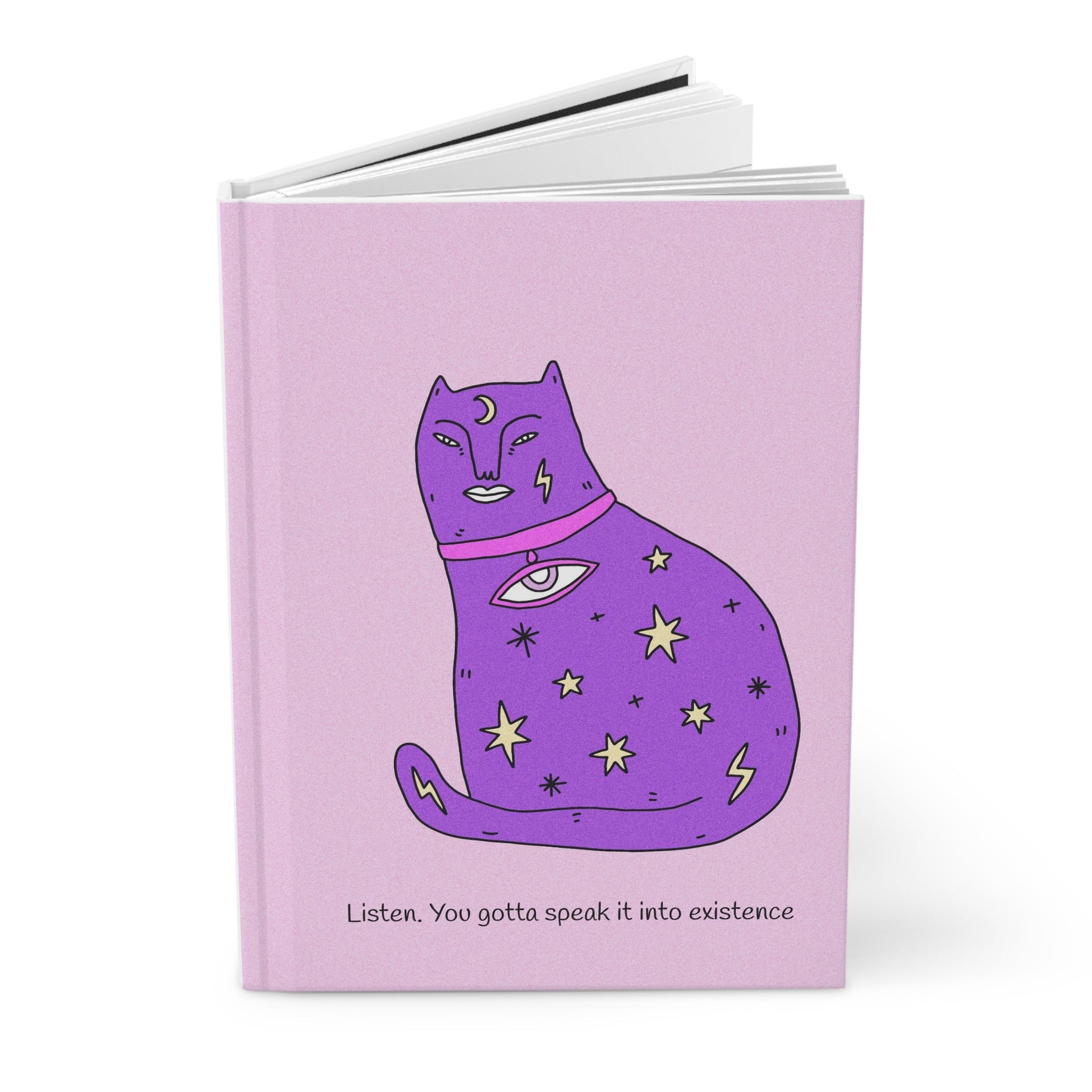 Magic Delusional Cat Hardcover Journal Matte - Existential Quotes