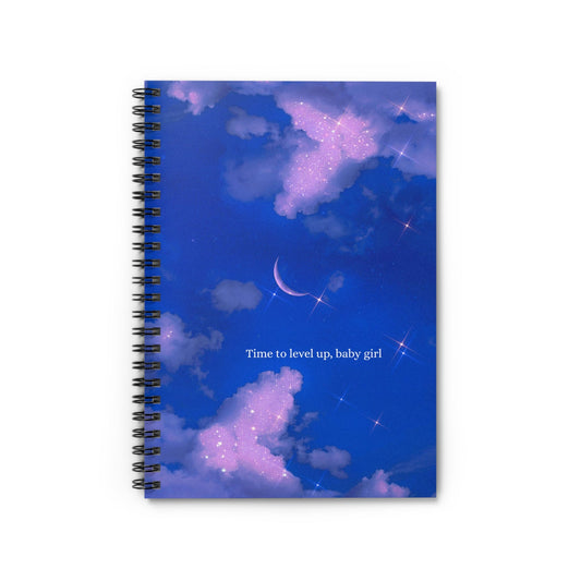 Time to Level Up, Baby Girl Spiral Notebook - Ruled Line - Existential Quotes